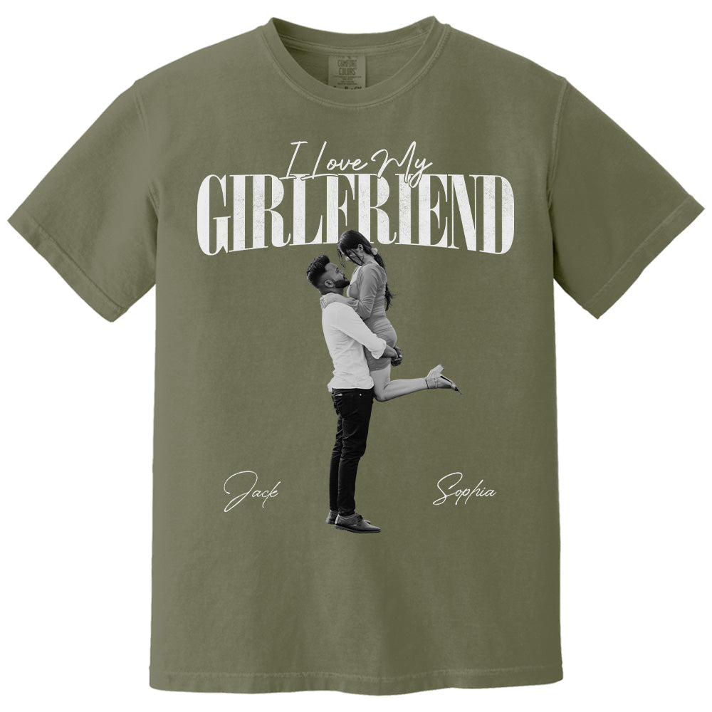 Custom 'I Love My Girlfriend' Valentine Shirt, Personalized Gift For Couple Pt99