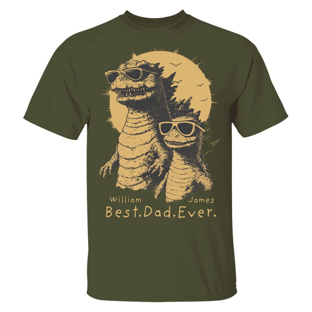 Personalized Best Dad Ever Dadzilla T-Shirt Father Day Gifts for Dad Funny Papa Tshirt Cool Daddy Dinosaur Tee Hv01