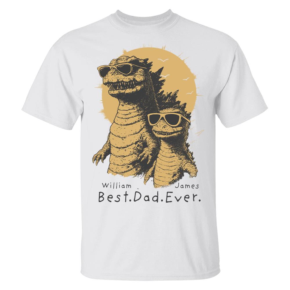 Personalized Best Dad Ever Dadzilla T-Shirt Father Day Gifts for Dad Funny Papa Tshirt Cool Daddy Dinosaur Tee Hv01