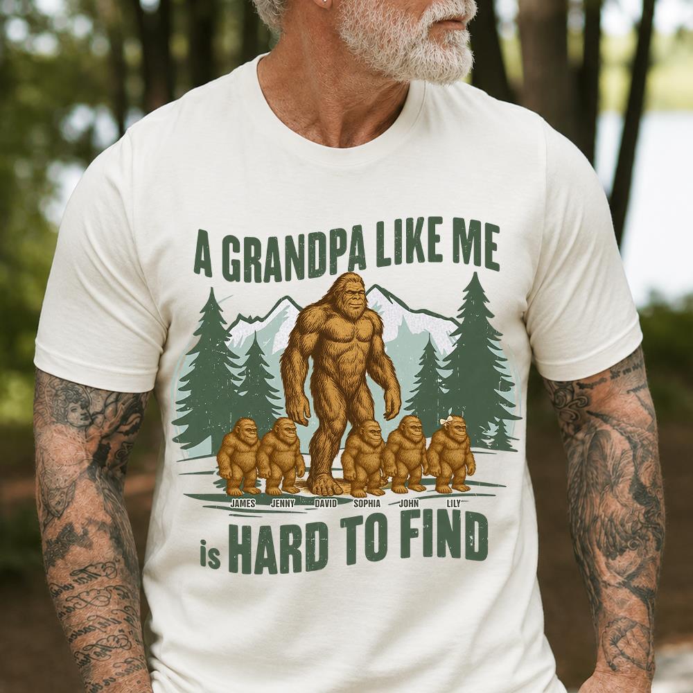 Retro Funny Bigfoot Dad Shirt, Funny A Dad Like Me Is Hard To Find T-Shirt, Popular Fathers Day Shirt, Fathers Day Gift, Cool Dad Gift Hv01