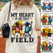 My Heart Is On That Field - Personalized Shirt For Baseball Softball Family NA04 T24