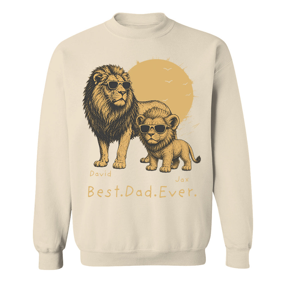Personalized Best Dad Ever Lion T-Shirt Father Day Gifts for Dad Funny Papa Tshirt Cool Daddy Lion Tee  Pt99