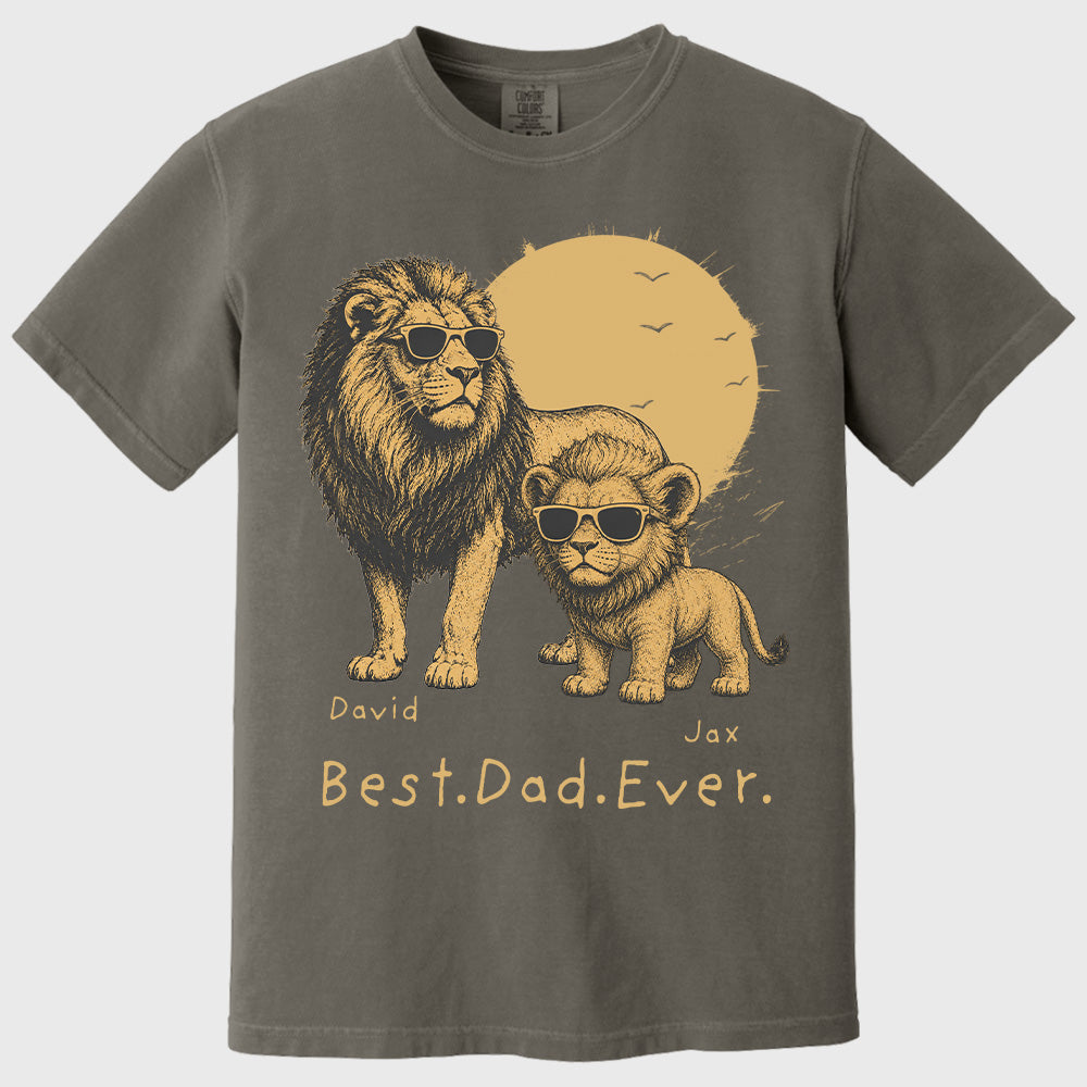 Personalized Best Dad Ever Lion T-Shirt Father Day Gifts for Dad Funny Papa Tshirt Cool Daddy Lion Tee  Pt99