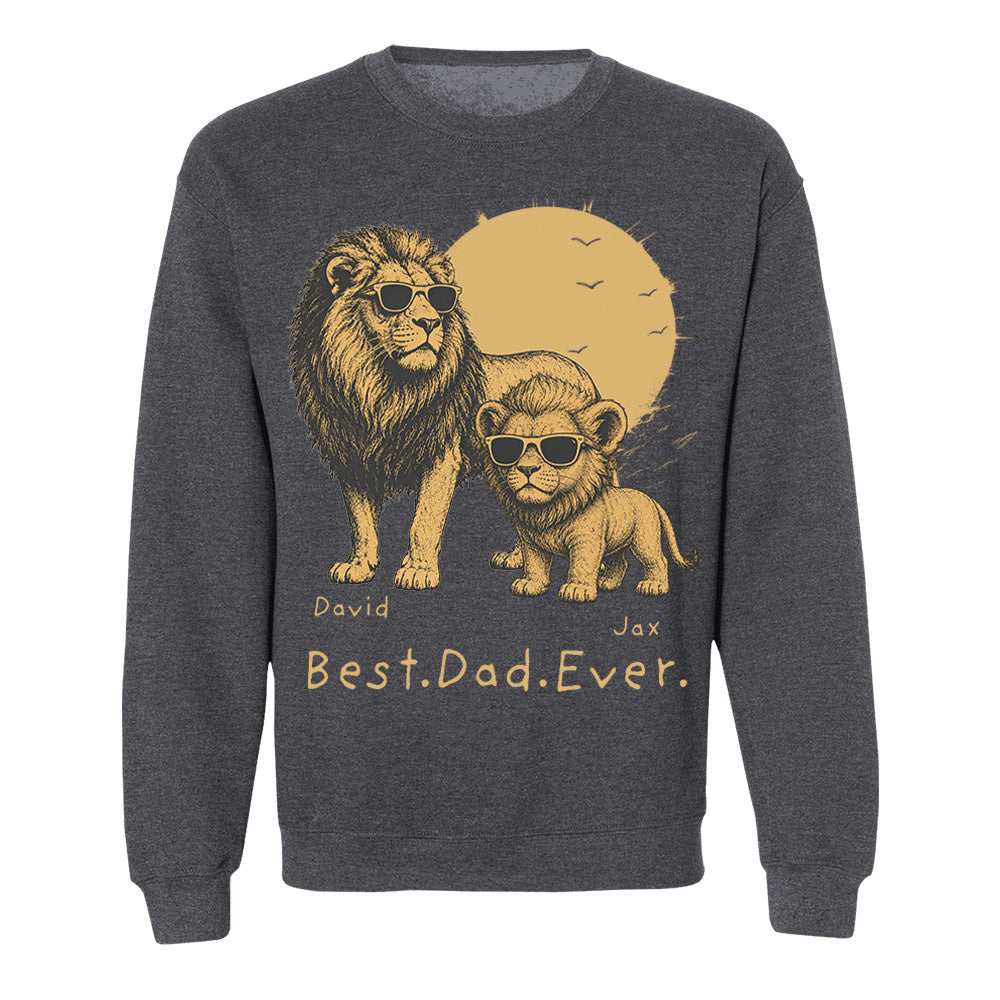 Personalized Best Dad Ever Lion T-Shirt Father Day Gifts for Dad Funny Papa Tshirt Cool Daddy Lion Tee  Pt99