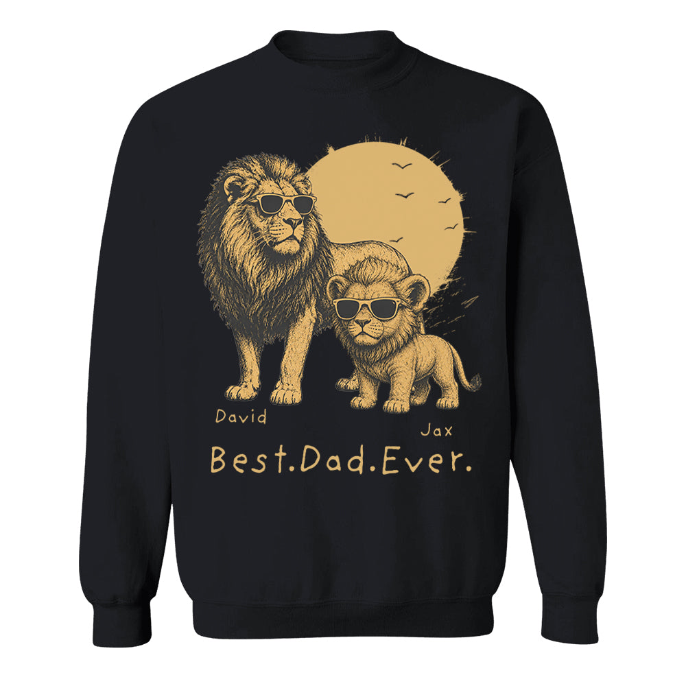 Personalized Best Dad Ever Lion T-Shirt Father Day Gifts for Dad Funny Papa Tshirt Cool Daddy Lion Tee  Pt99