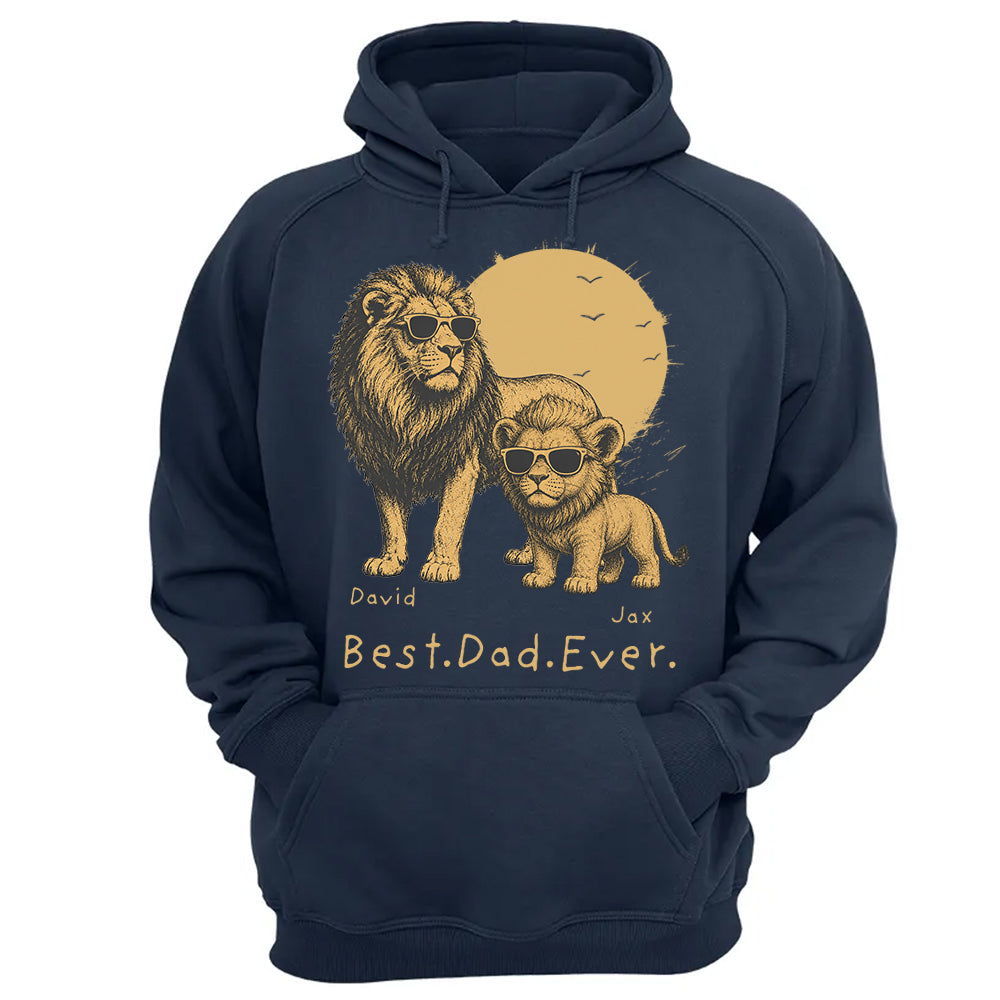 Personalized Best Dad Ever Lion T-Shirt Father Day Gifts for Dad Funny Papa Tshirt Cool Daddy Lion Tee  Pt99