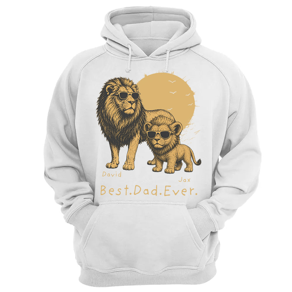 Personalized Best Dad Ever Lion T-Shirt Father Day Gifts for Dad Funny Papa Tshirt Cool Daddy Lion Tee  Pt99