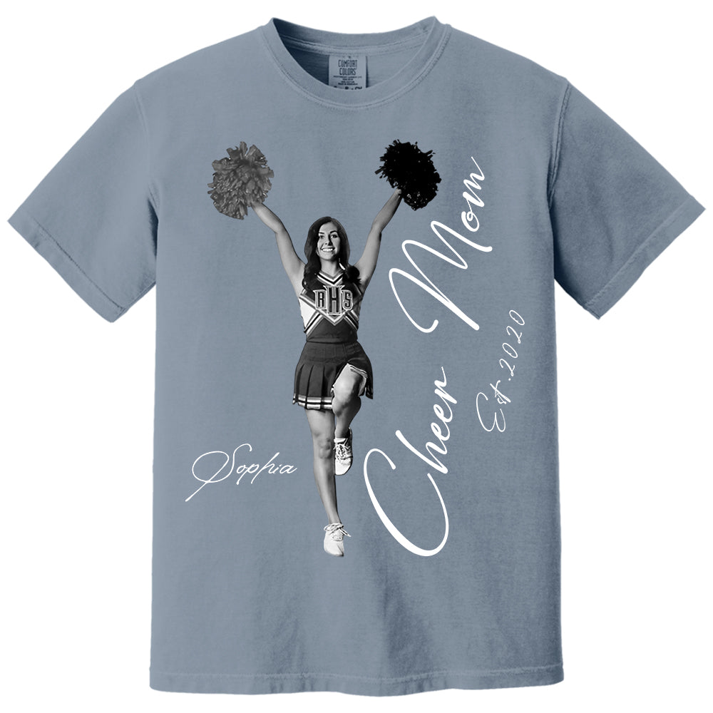 Cheer Mom -I'll Always Be Your Biggest Fan - Washed Tee Retro Bootleg Shirt For Cheerleading Vr2 Na02 Li29
