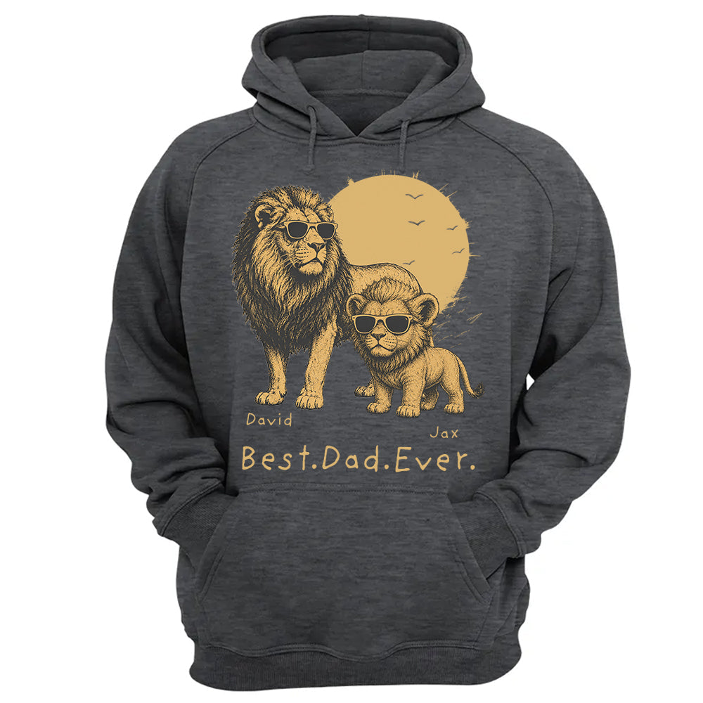 Personalized Best Dad Ever Lion T-Shirt Father Day Gifts for Dad Funny Papa Tshirt Cool Daddy Lion Tee  Pt99