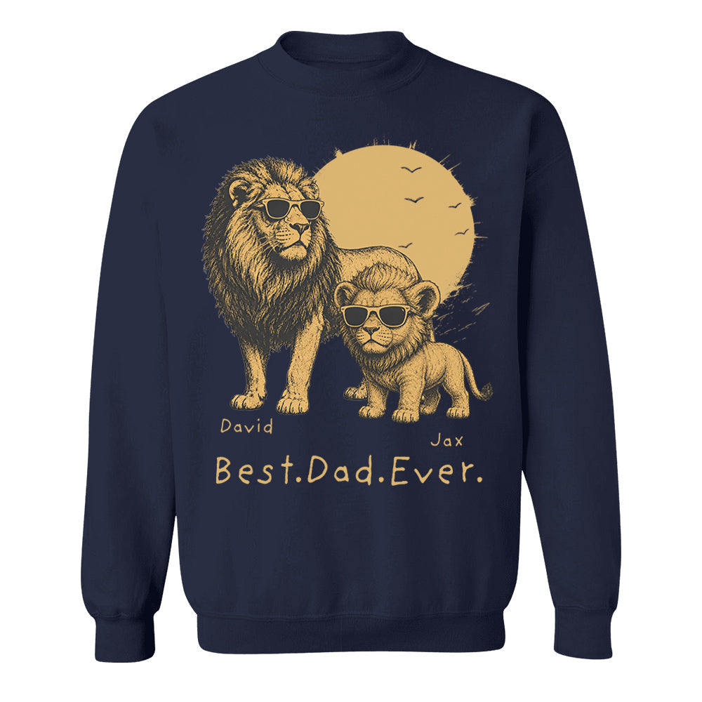 Personalized Best Dad Ever Lion T-Shirt Father Day Gifts for Dad Funny Papa Tshirt Cool Daddy Lion Tee  Pt99
