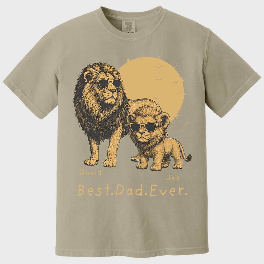 Personalized Best Dad Ever Lion T-Shirt Father Day Gifts for Dad Funny Papa Tshirt Cool Daddy Lion Tee  Pt99