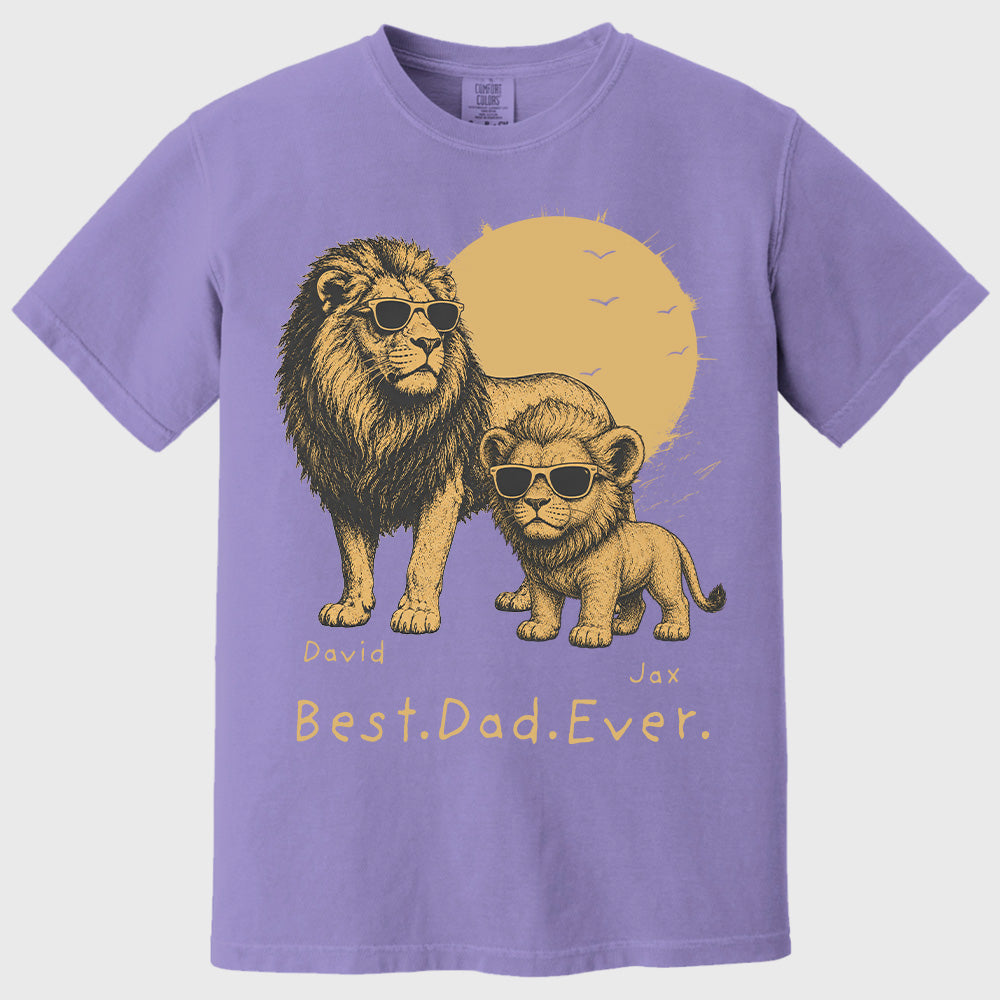 Personalized Best Dad Ever Lion T-Shirt Father Day Gifts for Dad Funny Papa Tshirt Cool Daddy Lion Tee  Pt99