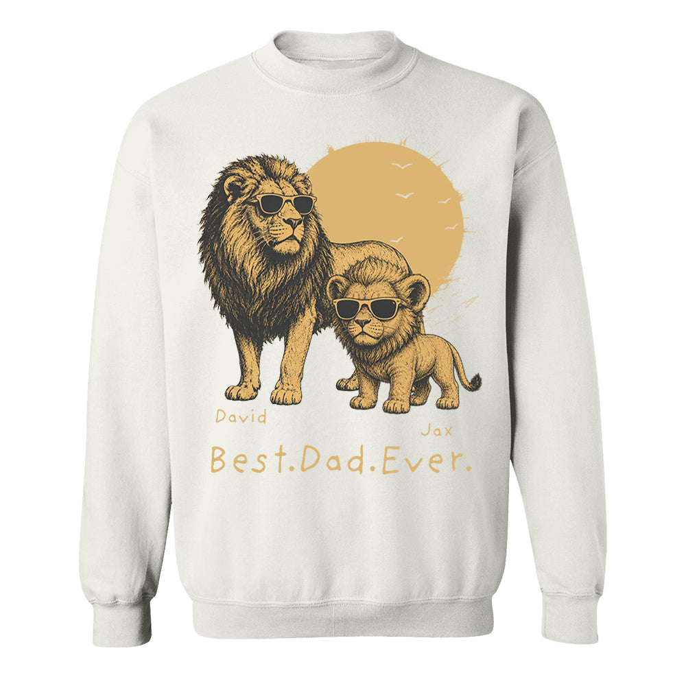 Personalized Best Dad Ever Lion T-Shirt Father Day Gifts for Dad Funny Papa Tshirt Cool Daddy Lion Tee  Pt99