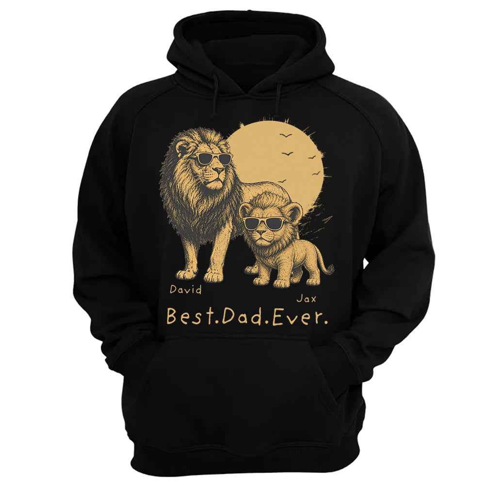 Personalized Best Dad Ever Lion T-Shirt Father Day Gifts for Dad Funny Papa Tshirt Cool Daddy Lion Tee  Pt99