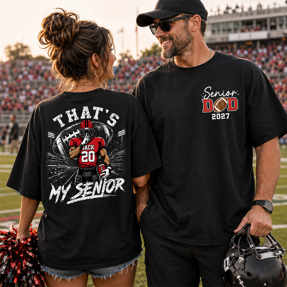 Personalized That's My Senior Football Mom Shirt, Custom Sports Mom Gameday Shirt T1807 Hv01