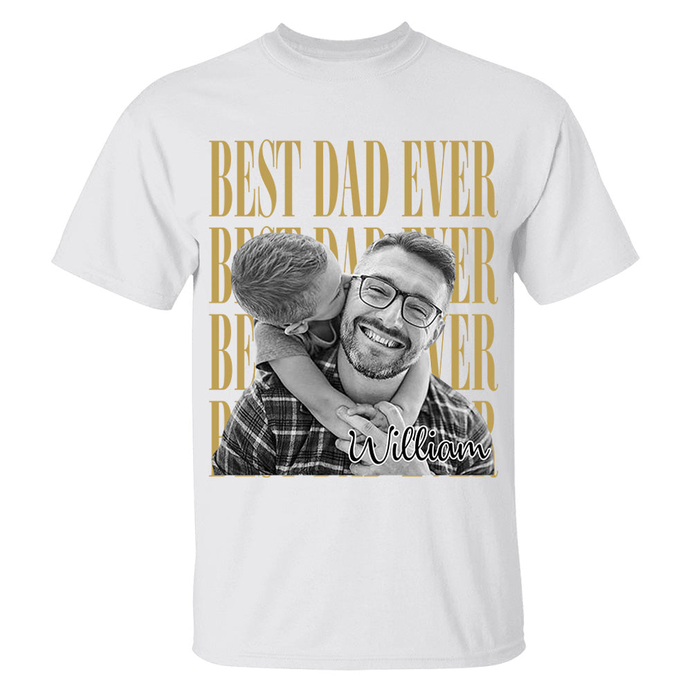 Best Dad Ever Vintage Photo Personalized Shirt For Dad, Grandpa VH01