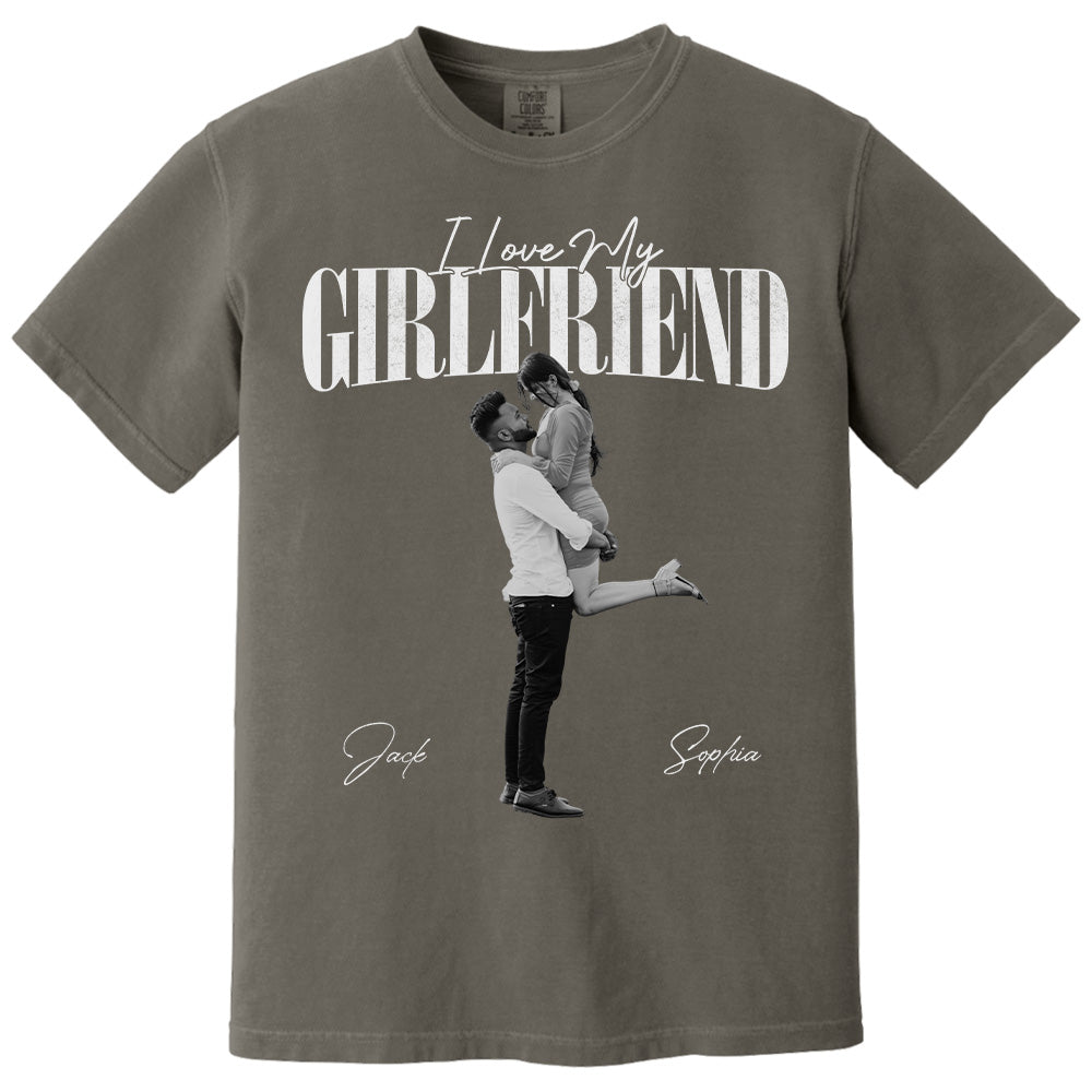 Custom 'I Love My Girlfriend' Valentine Shirt, Personalized Gift For Couple Pt99