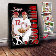 Custom Photo Baseball Player Poster - Personalized Team Name School Name Bootleg Poster Baseball T1807