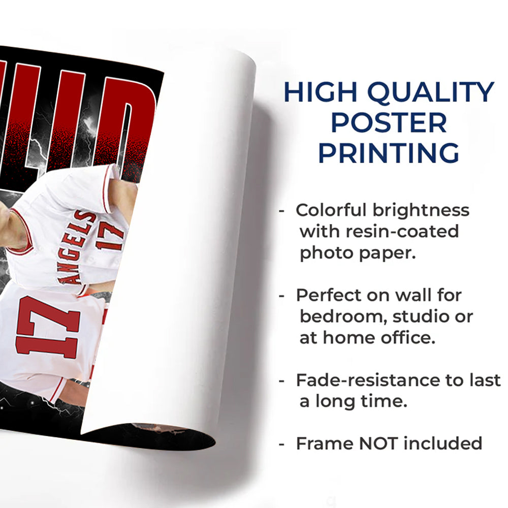 Custom Photo Baseball Player Poster - Personalized Team Name School Name Bootleg Poster Baseball T1807