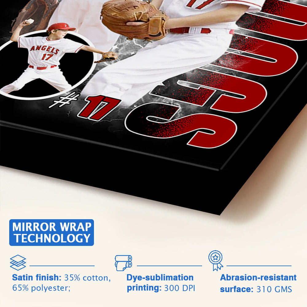Custom Photo Baseball Player Poster - Personalized Team Name School Name Bootleg Poster Baseball T1807