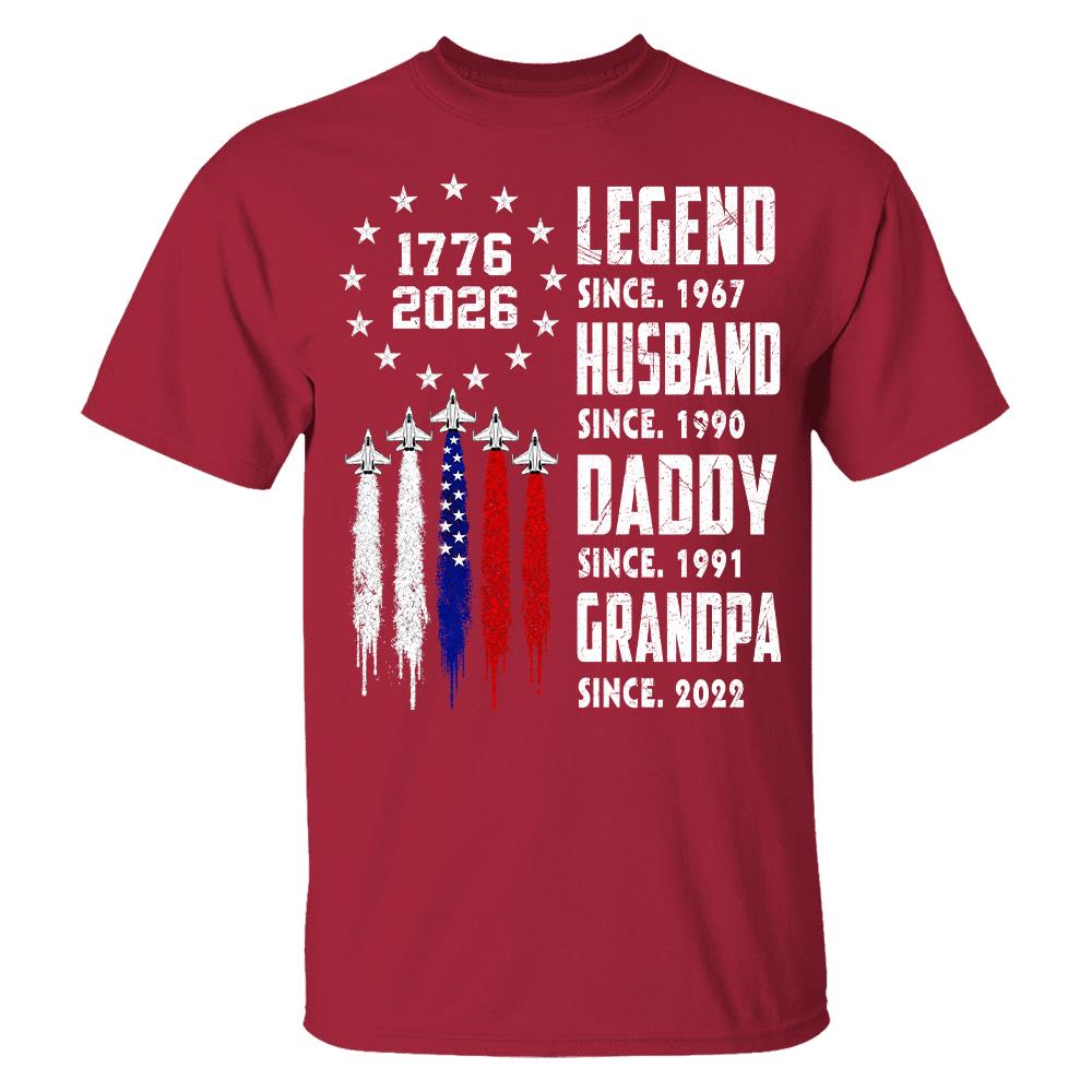 Custom Legend Husband Dad Grandpa Nation Flag American 250th Anniversary Shirt, Father's Day Gift For Dad, Grandpa L0411 Hv01