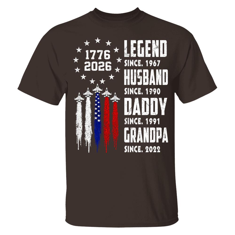 Custom Legend Husband Dad Grandpa Nation Flag American 250th Anniversary Shirt, Father's Day Gift For Dad, Grandpa L0411 Hv01