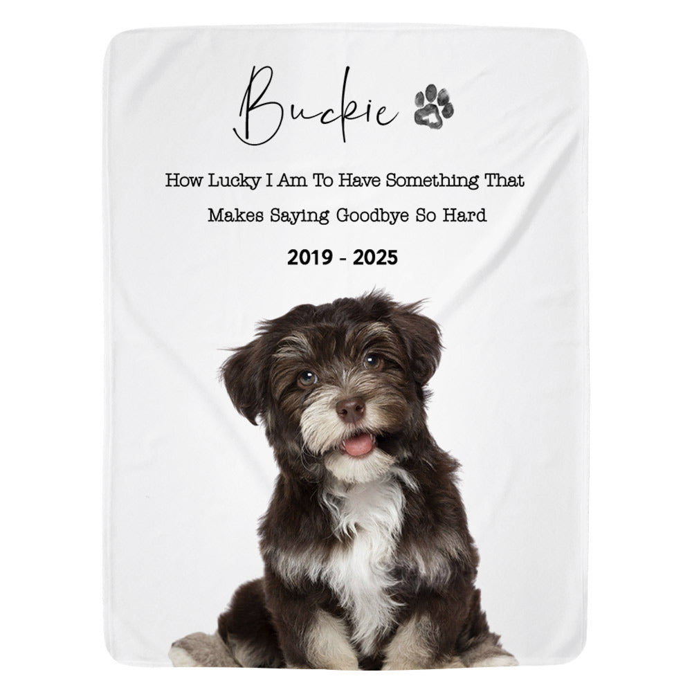 Custom Dog Memorial Blanket With Pet Photo – Personalized Pet Remembrance Gift For Dog Mom & Dad T1807