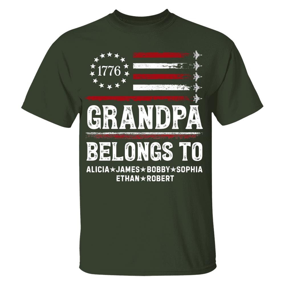 Proud American Grandpa Custom Kids Names Father's Day Gift For Dad, Grandpa L0411 Hv01
