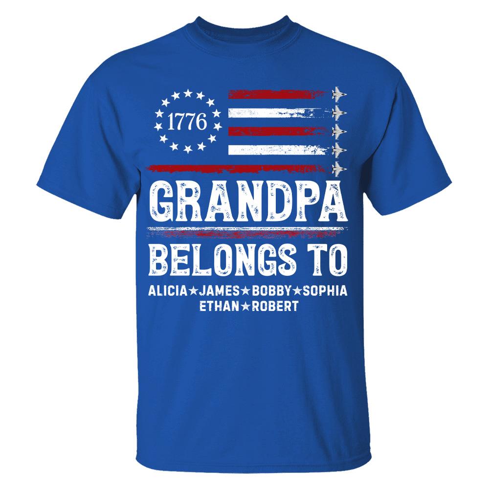 Proud American Grandpa Custom Kids Names Father's Day Gift For Dad, Grandpa L0411 Hv01