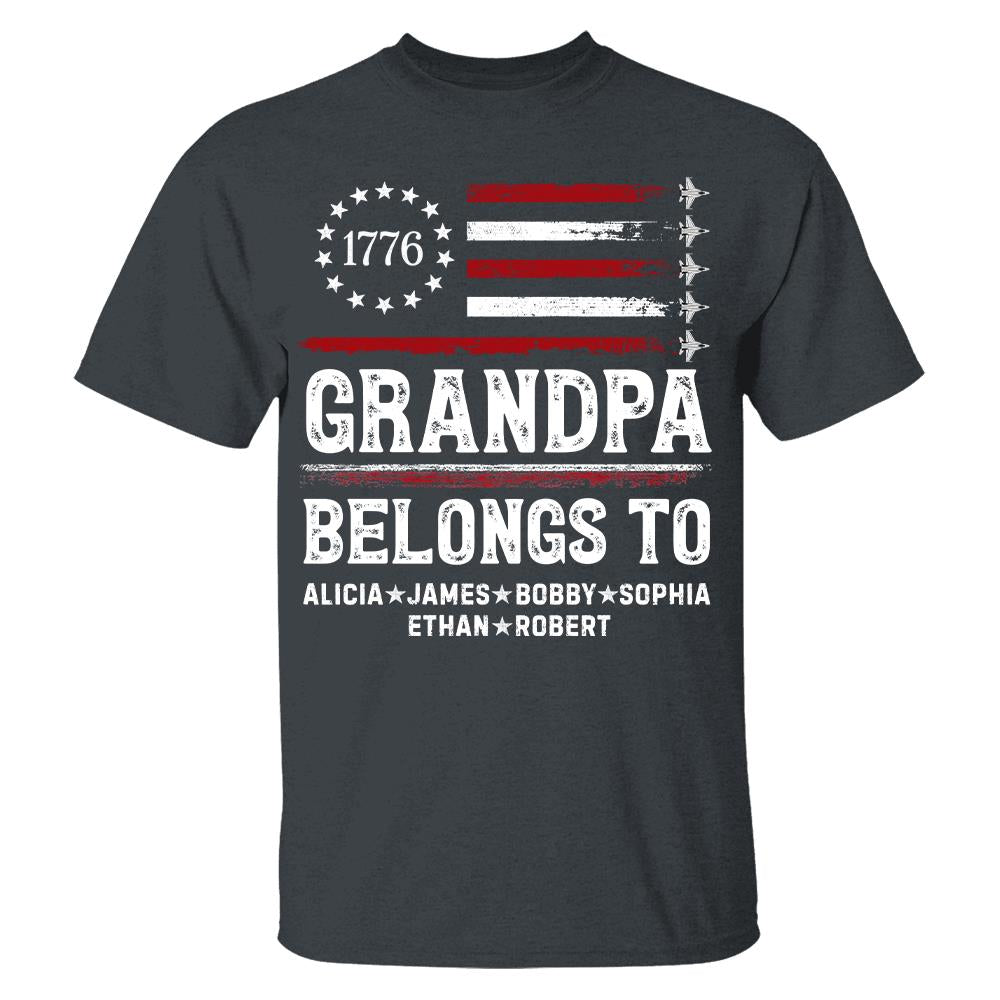 Proud American Grandpa Custom Kids Names Father's Day Gift For Dad, Grandpa L0411 Hv01