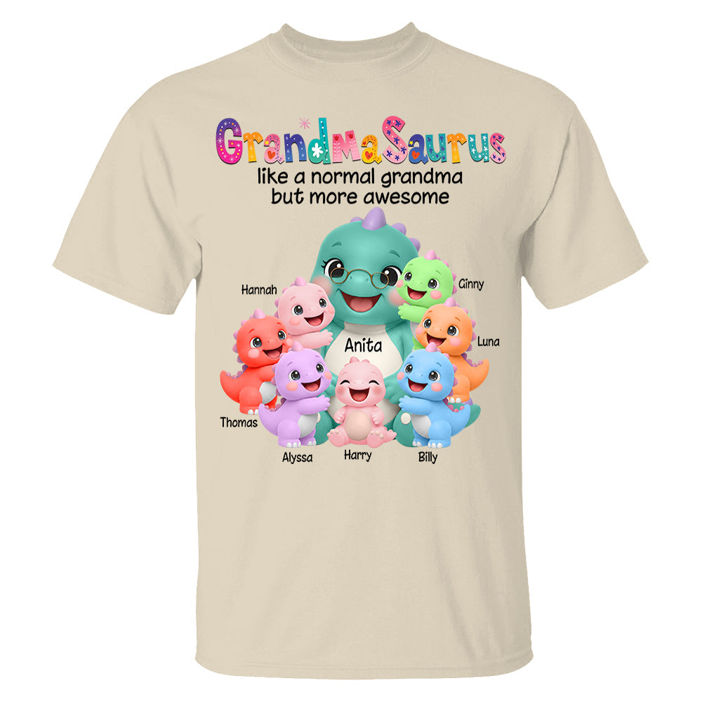 Grandmasaurus Like A Normal Grandma But More Awesome, Grandmasaurus And Grandkids, Custom Shirt Gift For Grandma, Gift for Grandma Tshirt Sweatshirt MI209 Li29