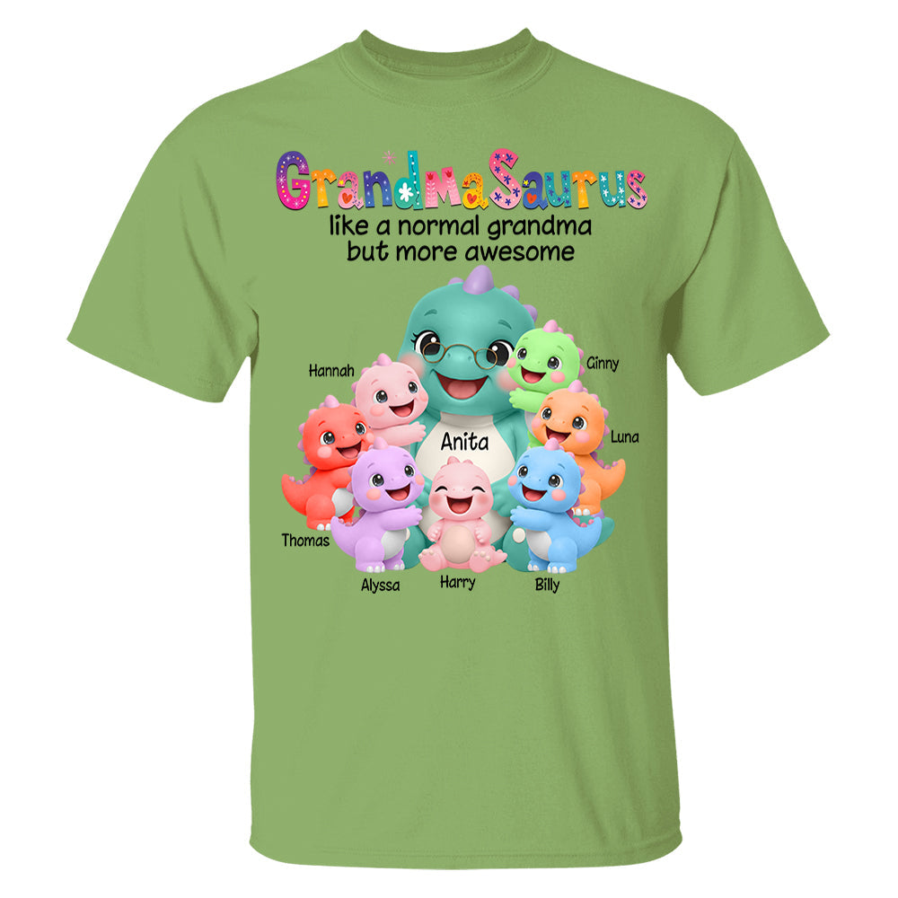 Grandmasaurus Like A Normal Grandma But More Awesome, Grandmasaurus And Grandkids, Custom Shirt Gift For Grandma, Gift for Grandma Tshirt Sweatshirt MI209 Li29
