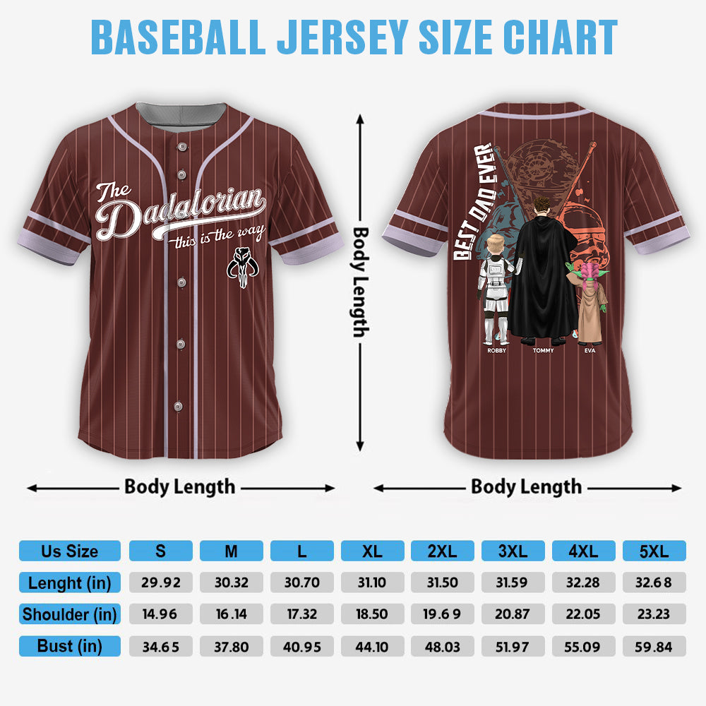 Personalized The Dadalorian This Is The Way Baseball Jersey Shirt For Dad - Custom Father’s Day Gift 2026