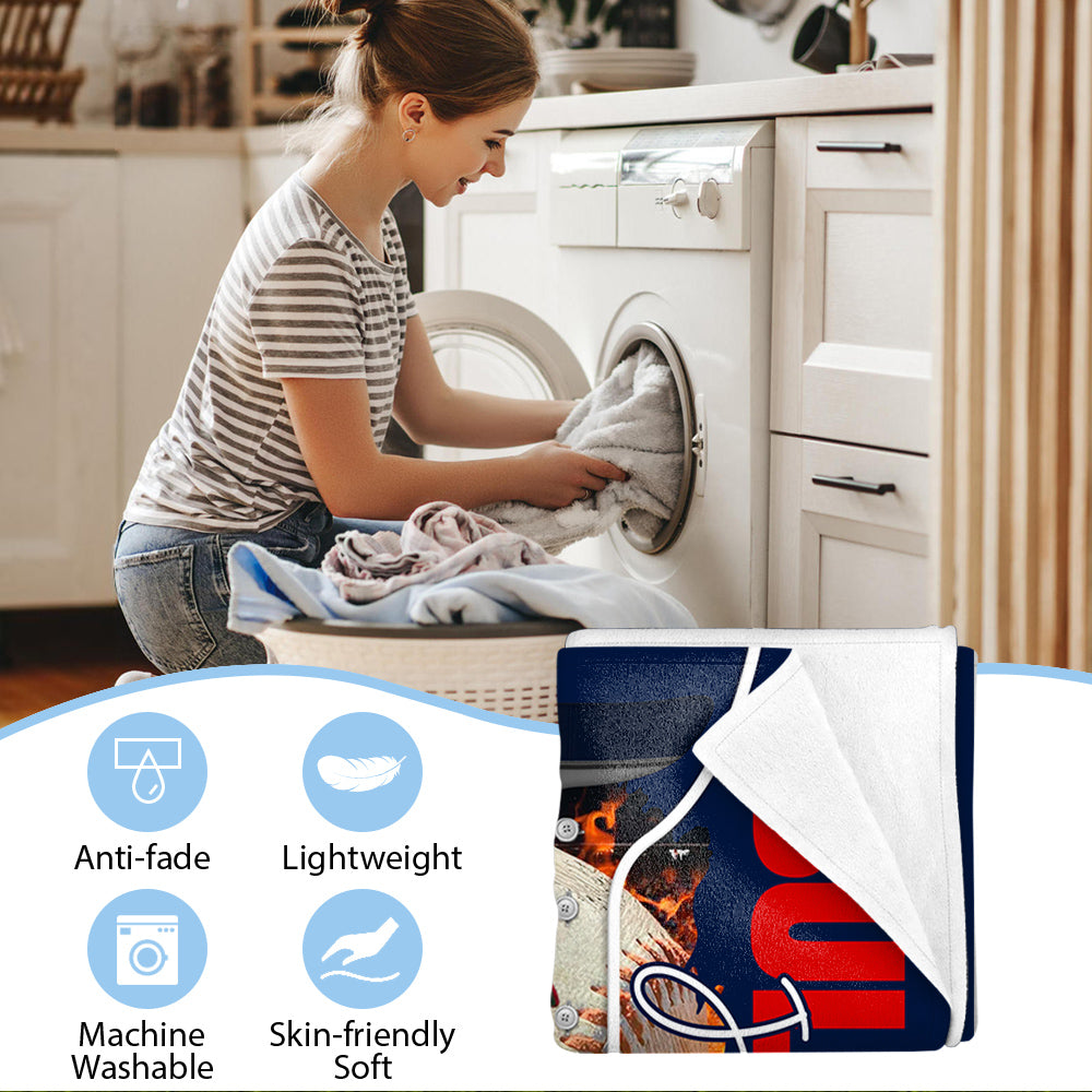 Custom Photo Baseball Jersey Blankets For Baseball Family Game Day Blankets A2110 Do99