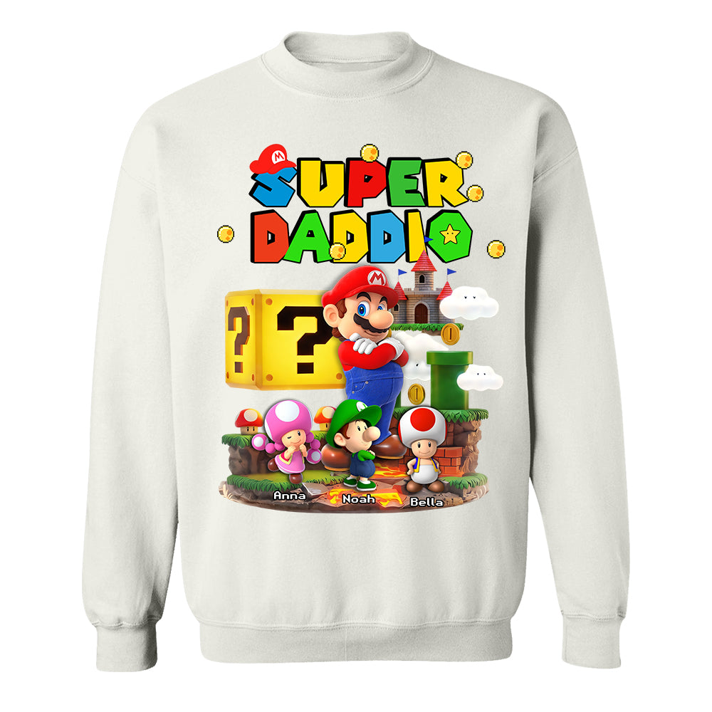 Best Dad Ever Super Daddio, Personalized Daddio Shirt Custom Kids Name, Gift For Dad, Gift For Father's Day MI209 TH23