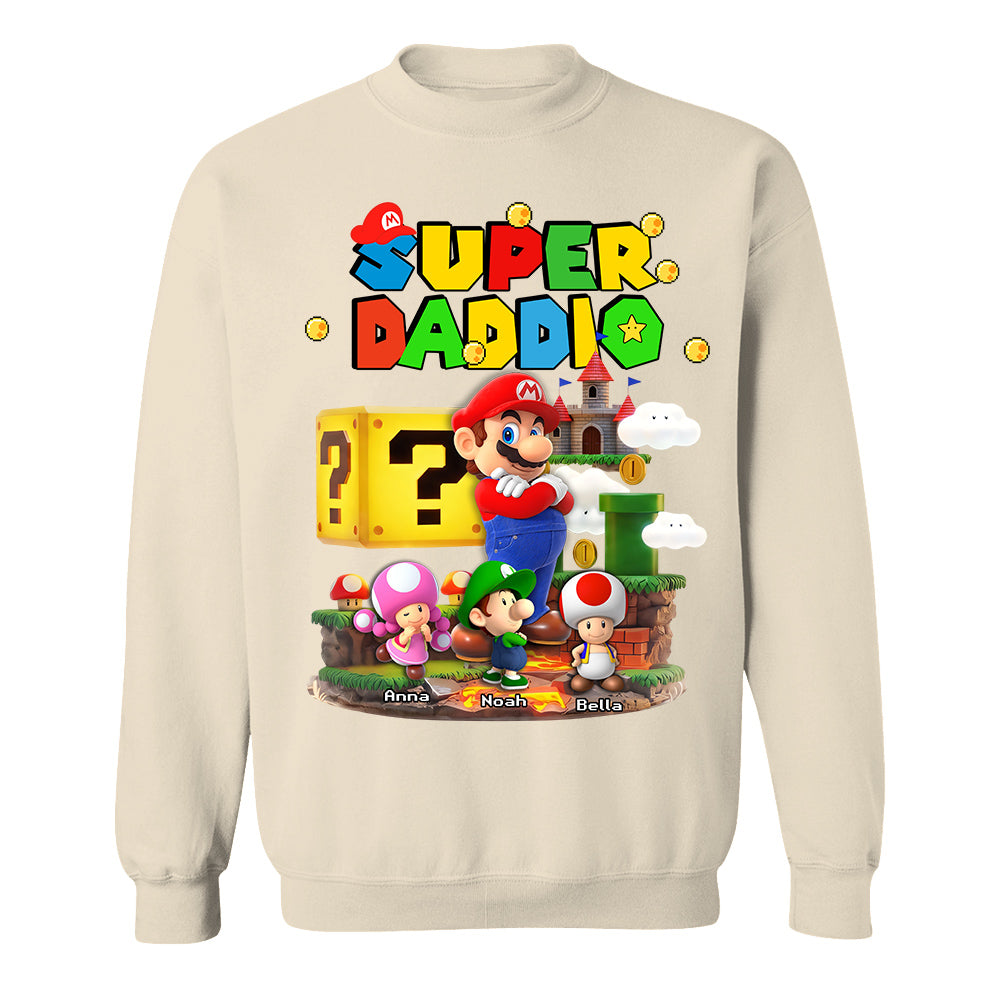 Best Dad Ever Super Daddio, Personalized Daddio Shirt Custom Kids Name, Gift For Dad, Gift For Father's Day MI209 TH23