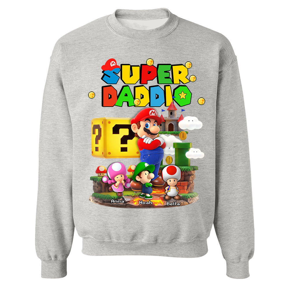 Best Dad Ever Super Daddio, Personalized Daddio Shirt Custom Kids Name, Gift For Dad, Gift For Father's Day MI209 TH23