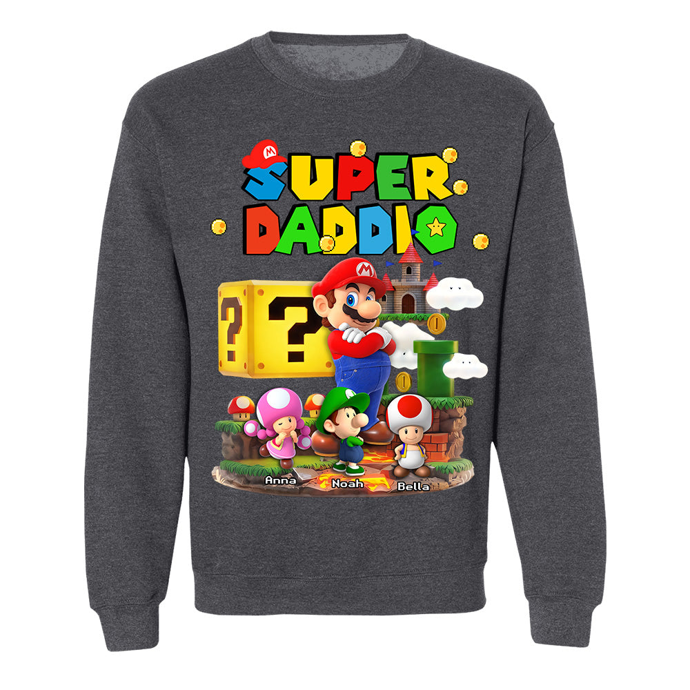 Best Dad Ever Super Daddio, Personalized Daddio Shirt Custom Kids Name, Gift For Dad, Gift For Father's Day MI209 TH23