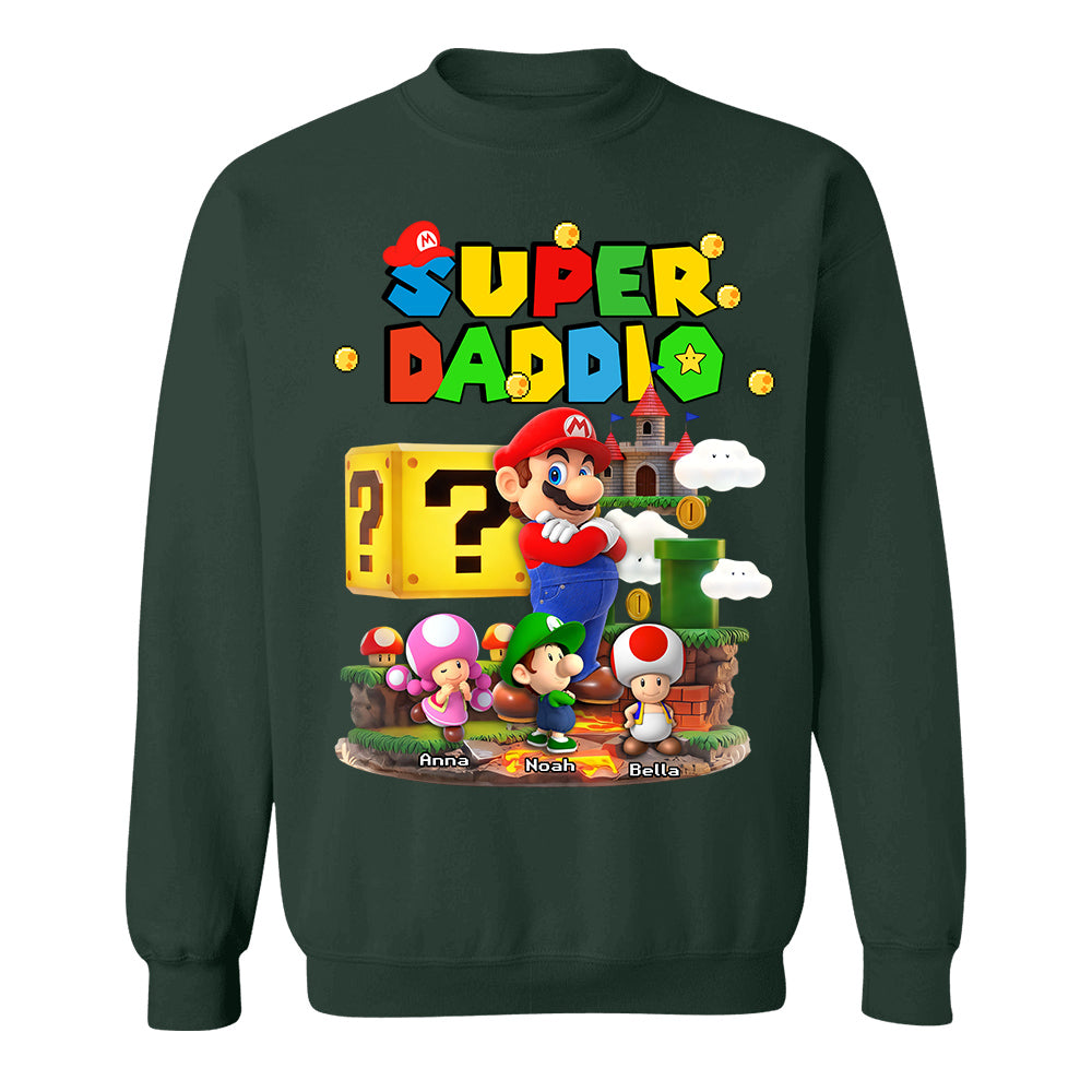 Best Dad Ever Super Daddio, Personalized Daddio Shirt Custom Kids Name, Gift For Dad, Gift For Father's Day MI209 TH23