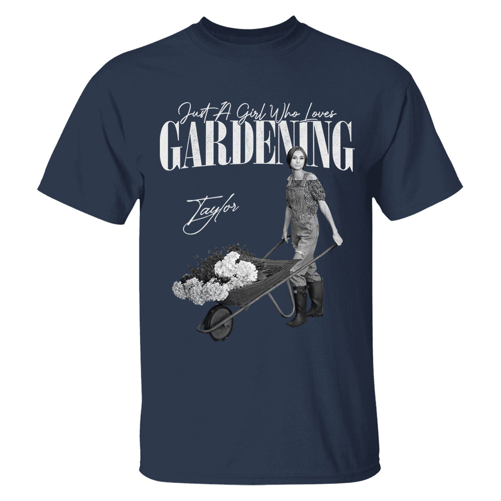 Just A Girl Who Loves Gardening - Washed Tee Retro Bootleg Shirt For Gardening Lovers Na02