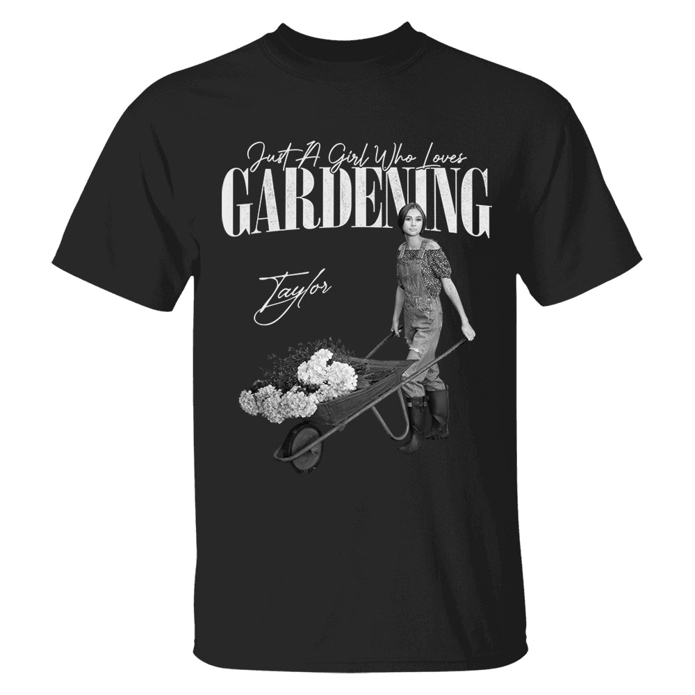 Just A Girl Who Loves Gardening - Washed Tee Retro Bootleg Shirt For Gardening Lovers Na02