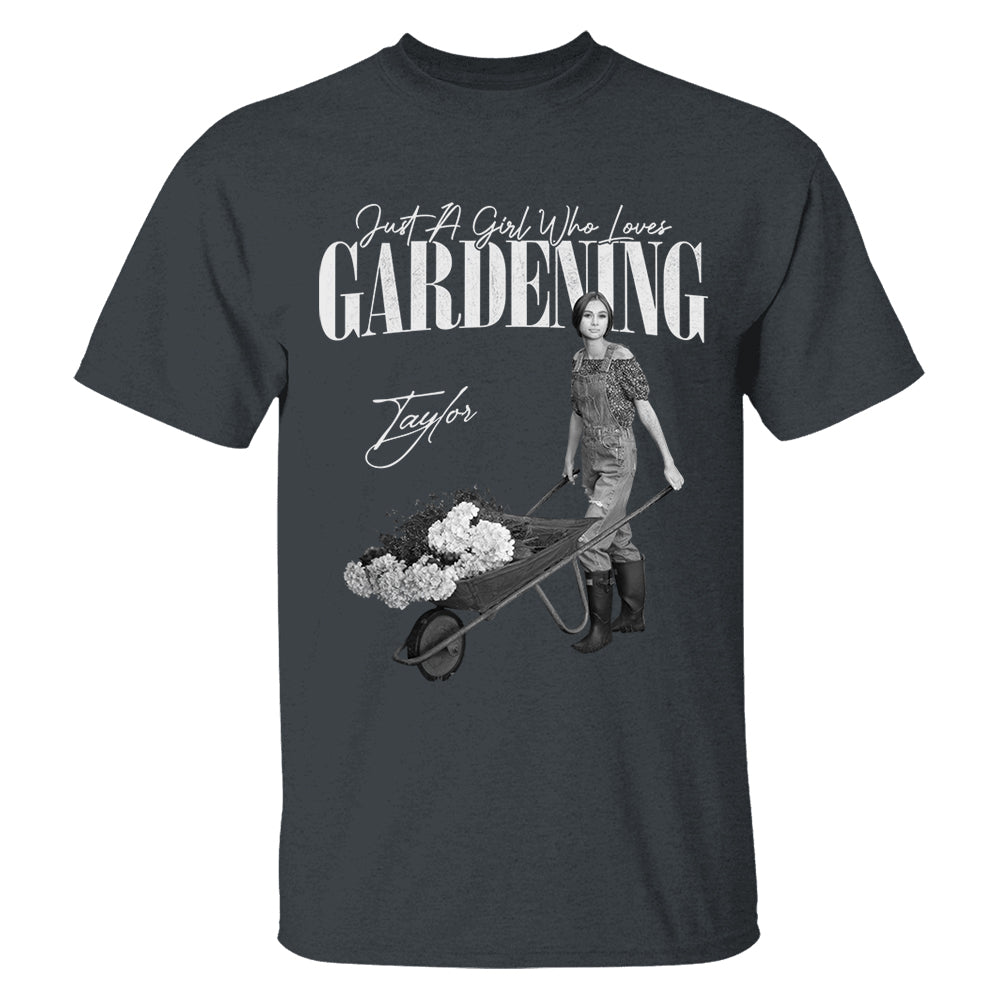 Just A Girl Who Loves Gardening - Washed Tee Retro Bootleg Shirt For Gardening Lovers Na02
