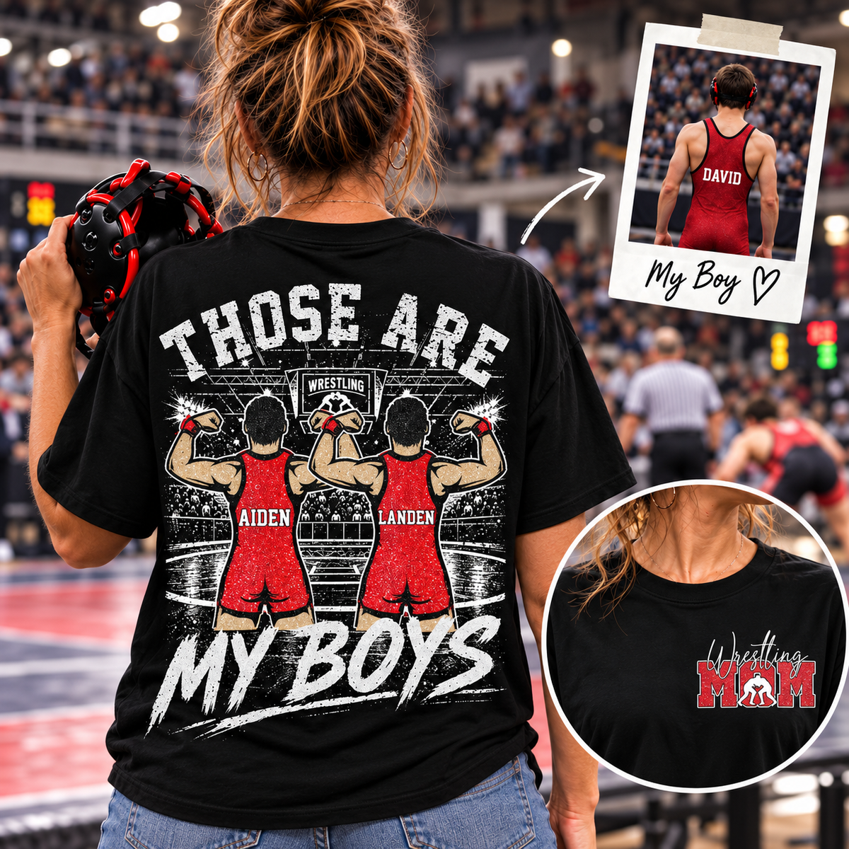 Personalized Wrestling Mom Shirt, Custom That's My Boys T-Shirt, Team Name & Player Number Tee, Wrestling Season Gift NA02