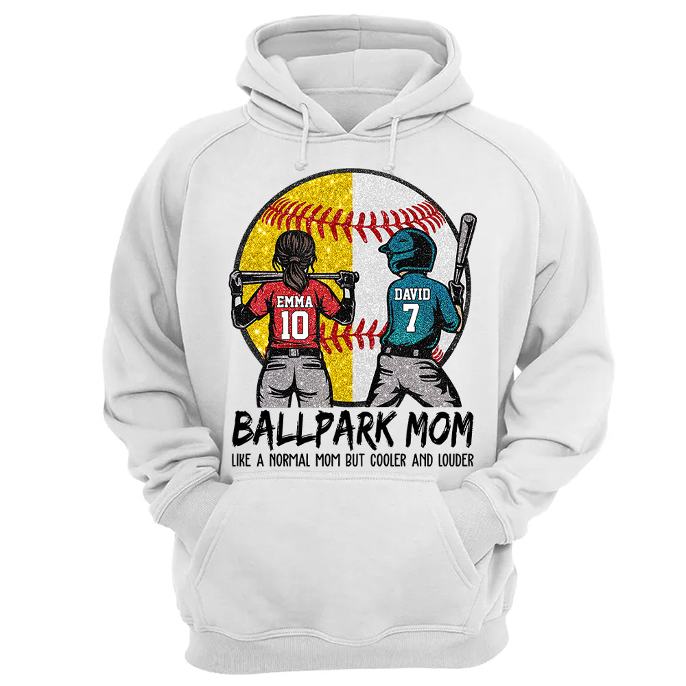 Personalized Baseball Softball Mom Ballpark Mom Shirt Like A Normal Mom But Cooler And Louder Gift For Sport Family T1807 T24