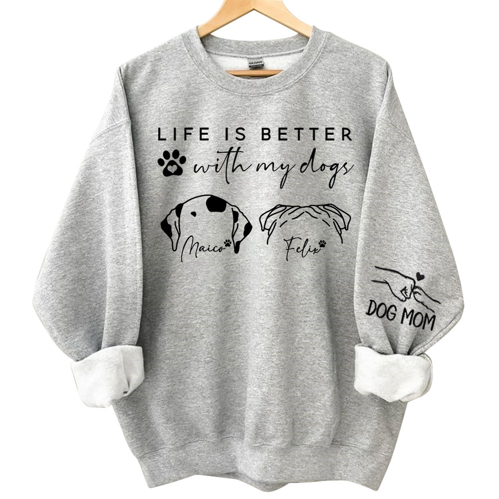Life Is Better With My Dogs, Personalized Dog Mom Shirt, Gift For Dog Lover T1807 Li29