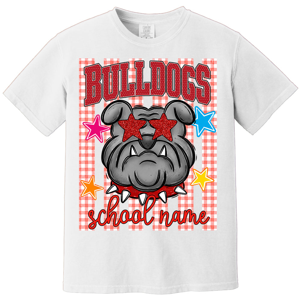 Personalized School School Spirit Mascot Striped Pattern T-Shirt For Teacher, Preppy Back To School, Gifts For Teacher Student MI209 TH23