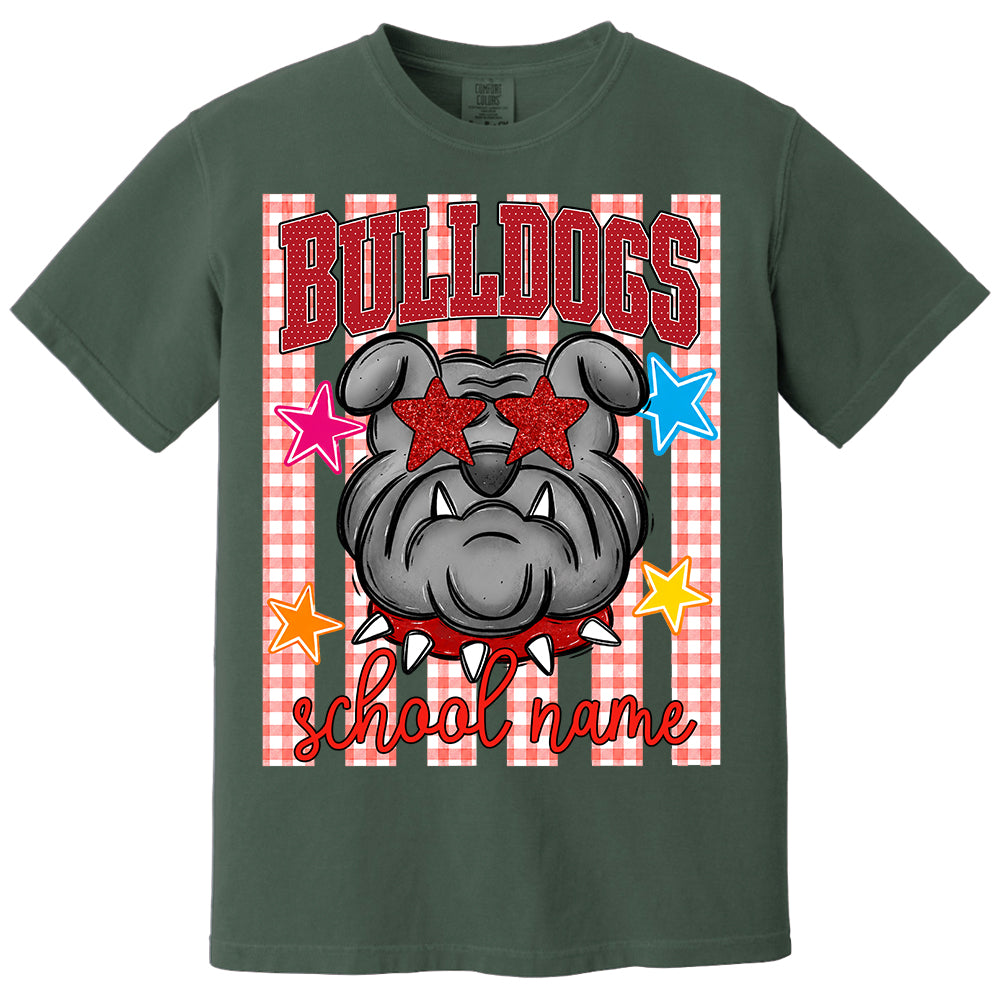 Personalized School School Spirit Mascot Striped Pattern T-Shirt For Teacher, Preppy Back To School, Gifts For Teacher Student MI209 TH23