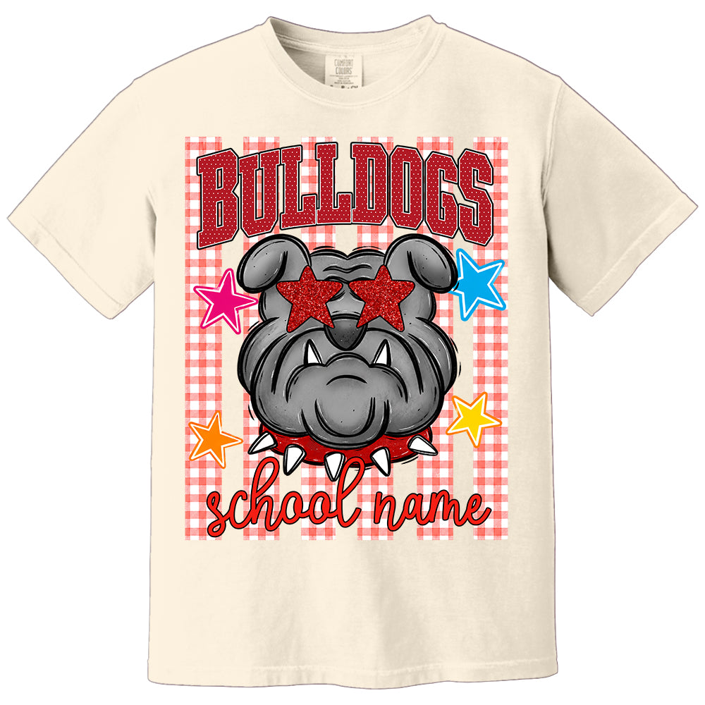 Personalized School School Spirit Mascot Striped Pattern T-Shirt For Teacher, Preppy Back To School, Gifts For Teacher Student MI209 TH23