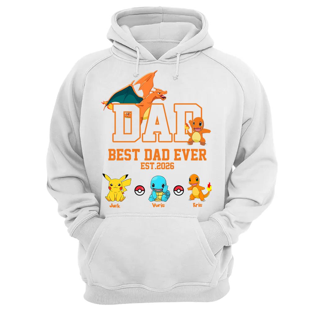 Pokedad Best Dad Ever, Personalized Pokedad Shirt With Kids Name, Father's Day Gifts For Dad, Husband, Grandpa MI209 Hv01