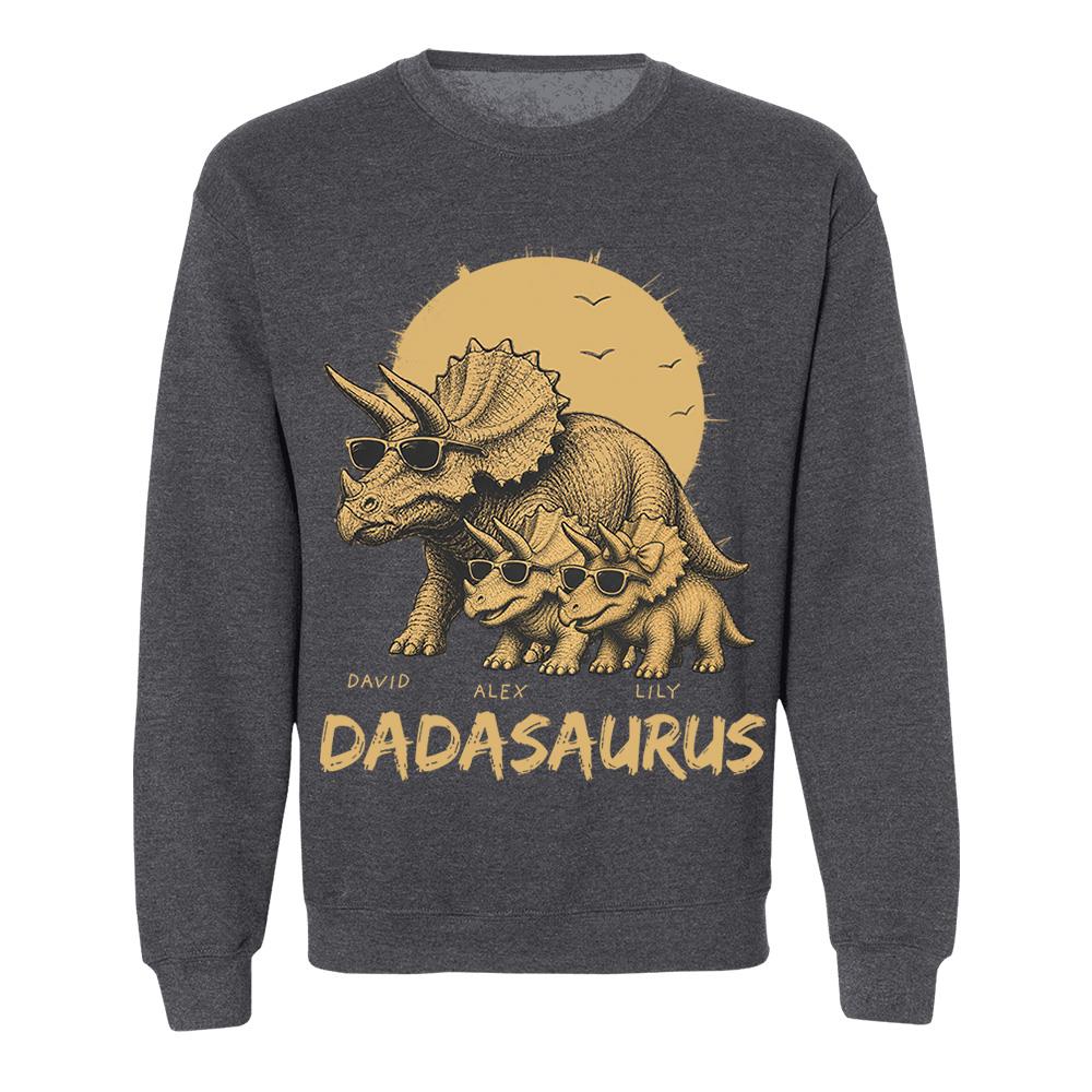 Personalized Funny Dadasaurus Animal Dad T Shirts The Best Bucking Papa Triceratops Tees for Dadasaurus Nh00